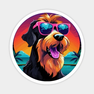 Retro Wave Airdale Terrier Dog Shirt Magnet